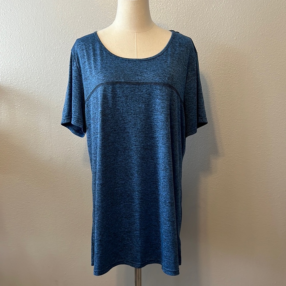 Kimmery Top Short Sleeve Workout Activewear Yoga Cross Back Size 2XL